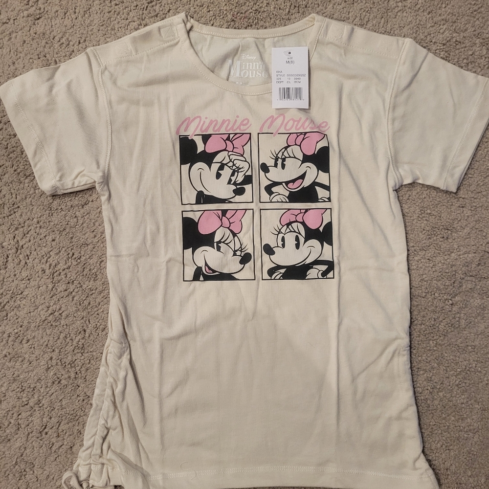 Girls' Disney Minnie Mouse Adaptive Short Sleeve Graphic T-Shirt - Beige